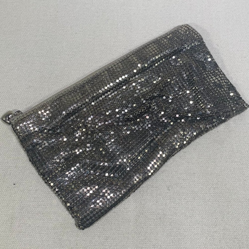 SCOOP NYC Olive Couture CLUTCH POUCH Metallic Mesh